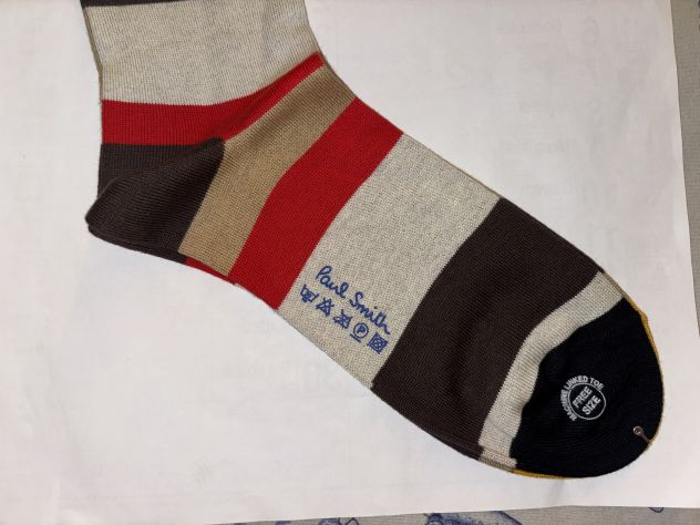 CALZE NUOVE DA UOMO IN COTONE FIRMATE ORIGINALI PAUL SMITH,MADE IN ITALY - Foto 4
