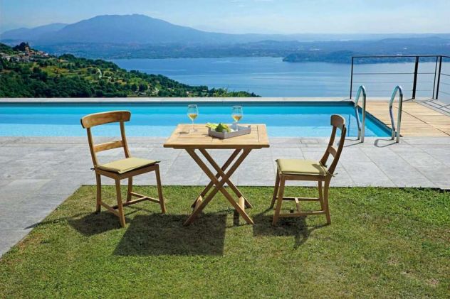 Tavolo Quadrato 80x80 In Teak Per Arredamento Bar Ristorante Esterno - Foto 4