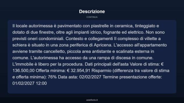 Immobile in asta di 144 m² con più di 5 locali e box auto in vendita a Apricena - Foto 13