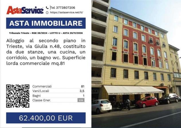38/2024 U TS - Tribunale Trieste - RGE 38/2024 - LOTTO U - ASTA 20/11/2026