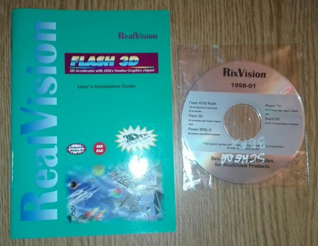 SCHEDA 3DFX Flash 3D RealVision : manuale d'uso installazione e CD.