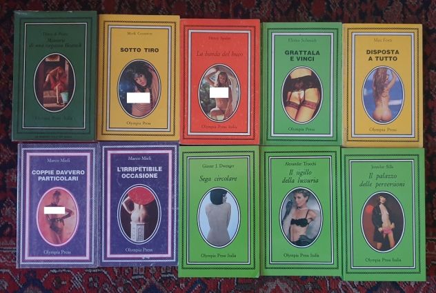 Lotto 10 libri erotici Olympia Press anni '70 '80 '90 da collezione