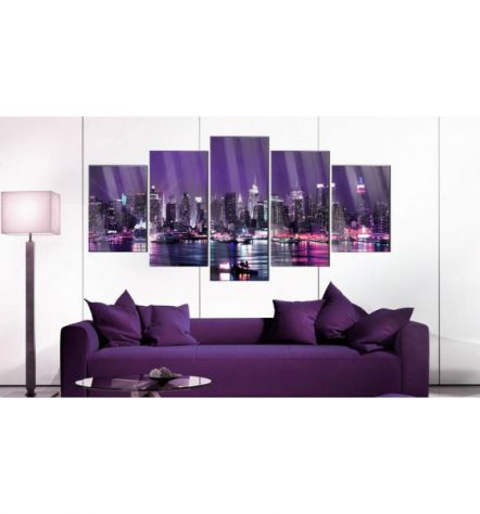 Quadro Con Vetro Acrilico New York In Viola 100x50 O 200x100 - Foto 2