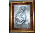 Scultura sacra a sbalzo in peltro 33x42 con cornice