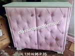Credenza rosa ecopelle su misura velluto soggiorno con spedizione