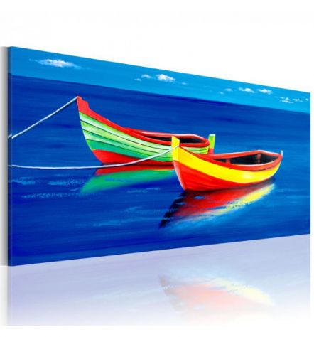 Quadro Con Due Barche Colorate Cm. 100x50 - ARREDALACASA