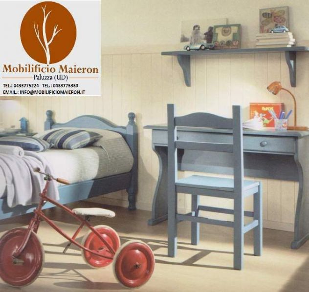 Mobili Rustici Country Cameretta in Legno Rustica Azzurra cod 712 Nuova Hotel