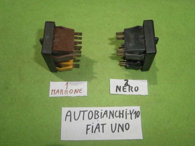 Interruttori pulsanti alza vetro Fiat uno Autobianchi y10 NERI MARRONI "NUOVI" - Foto 9