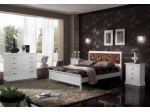 COMPOSIZIONE DI ARREDO NOTTE SHABBY CHIC BIANCO IN LEGNO MASSICCIO