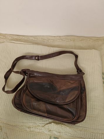 Borsa tracolla in pelle patchwork marrone borsa a tracolla marrone realizzata i