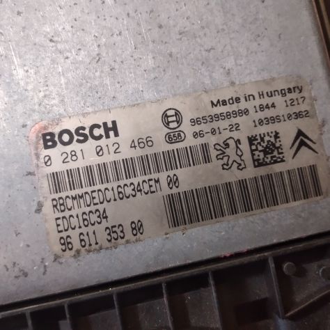 CENTRALINA MOTORE CITROEN PEUGEOT 1,6 HDI BOSCH 0281012466 EDC16C34 - Foto 6