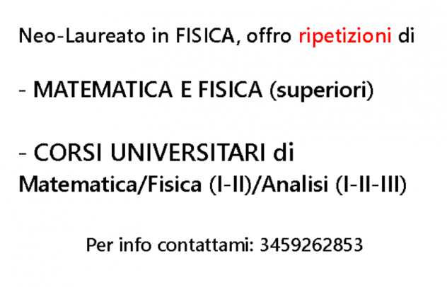 Ripetizioni e Lezioni private di Matematica e Fisica a Padova e dintorni/online