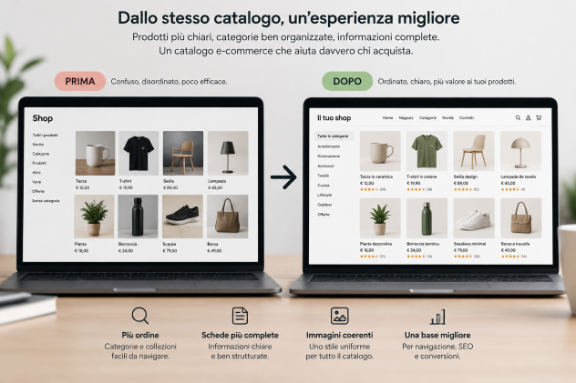 Ottimizzazione cataloghi e-commerce e schede prodotto