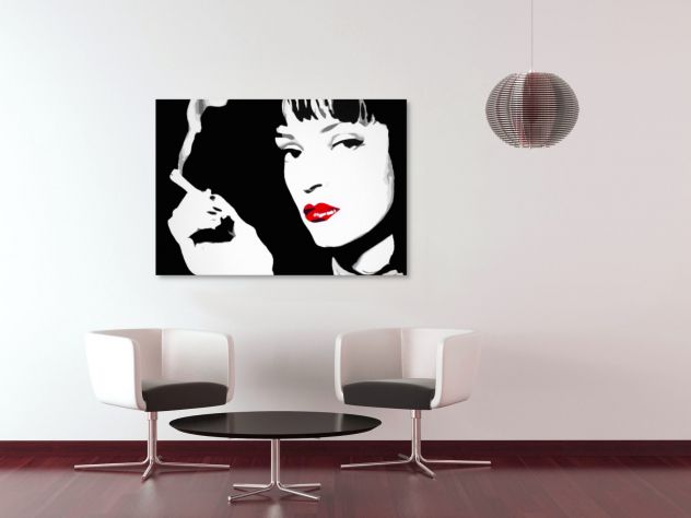 Quadro Mia Wallace dipinto a mano pop art