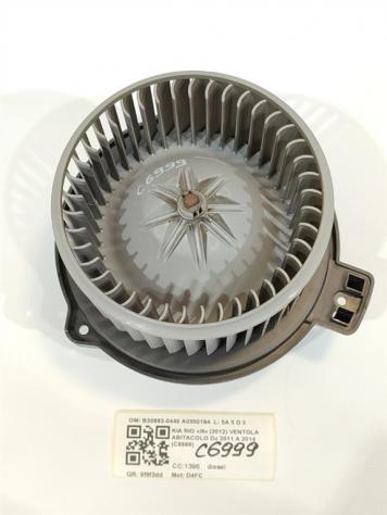VENTOLA ABITACOLO KIA Rio 4° Serie B30883-0440 A0550184 D4FC diesel 1396 (11)