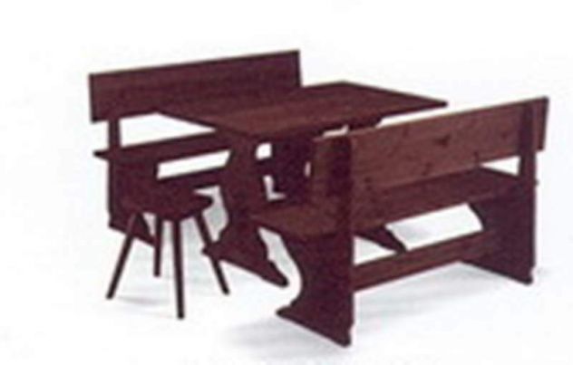 Set Birreria In Legno Tavoli Panche Arredamento Bar Ristorante Pub cm 130 - Foto 2