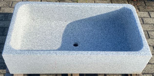 Lavello lavandino per cucina in pietra granito grigio 80cm 3 - Foto 5