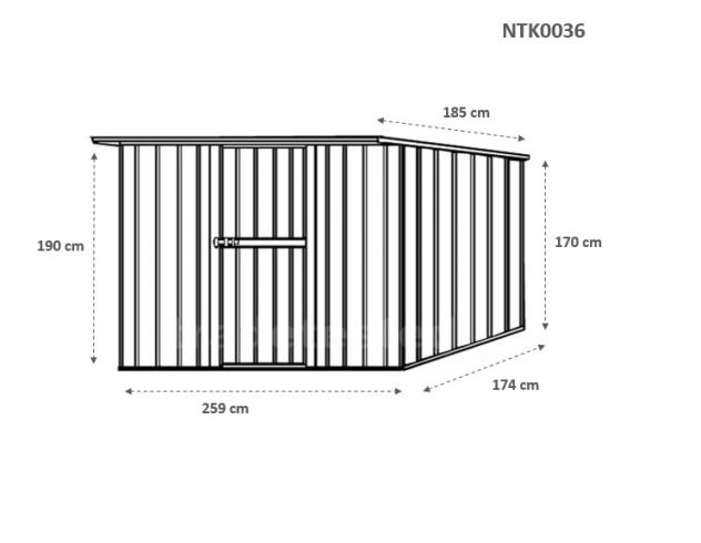 Box prefabbricato, casetta da giardino in lamiera zincata. Capanno deposito attrezzi in Acciaio Zincato 2.60 x 1.85 m x h1.92 m - Peso 85 KG – 4,81 me - Foto 5
