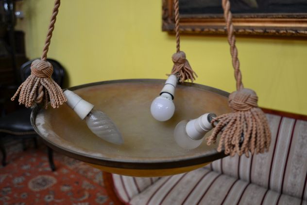 Antico lampadario stile Art Déco anni 40 - Foto 4
