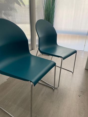 D08- SET 4 SEDIE DESIGN BLU OTTANIO