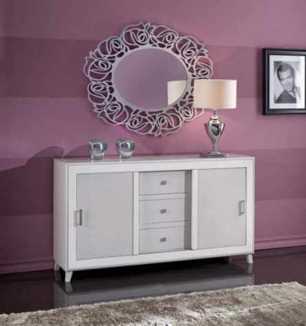 Credenza 2 Ante Scorrevoli 3 Cassetti Moderno Laccato cod 7910