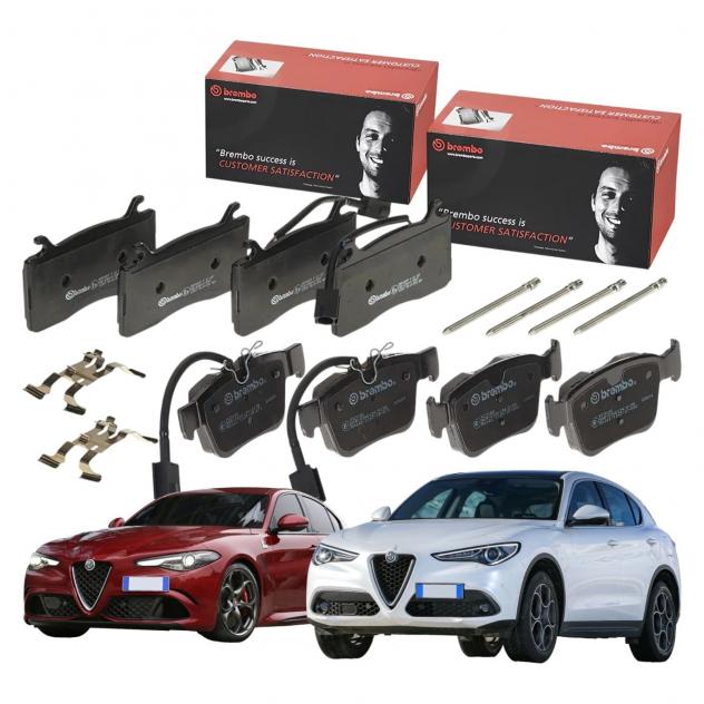Kit Pastiglie Freno Brembo Prime P23187 P23180 per Alfa Romeo Giulia e Stelvio