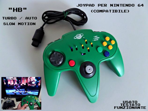 Joypad Nintendo 64 (Turbo,Auto fire,Slow Motion) Verde