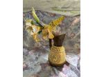 BROCCA IN CERAMICA VINTAGE CON FIORI ALL'UNCINETTO