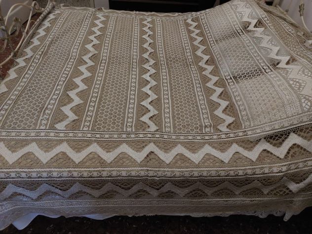 Coperta Matrimoniale Vintage 1930 (nuova) | Design Traforato | Lusso Écru - Foto 6