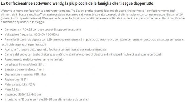 Macchina Sottovuoto Tre Spade Wendy - Foto 5