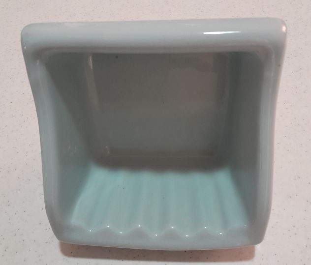 Portasapone e accessori bagno in ceramica da incasso muro usati n° 4 pezzi. - Foto 5