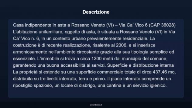 Immobile in asta di 437 m² con più di 5 locali e box auto in vendita a Rossano Veneto - Foto 3