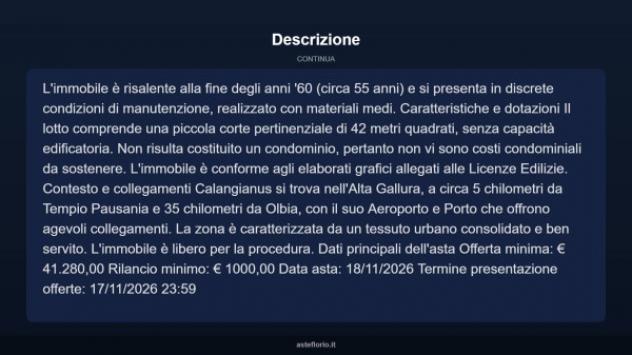 Immobile in asta di 105 m² in vendita a Calangianus - Foto 4