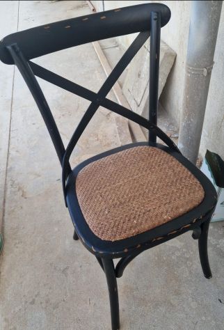 Sedia Thonet in Legno Massello di Frassino con Finitura Nero Anticato - Sedie Sa - Foto 3