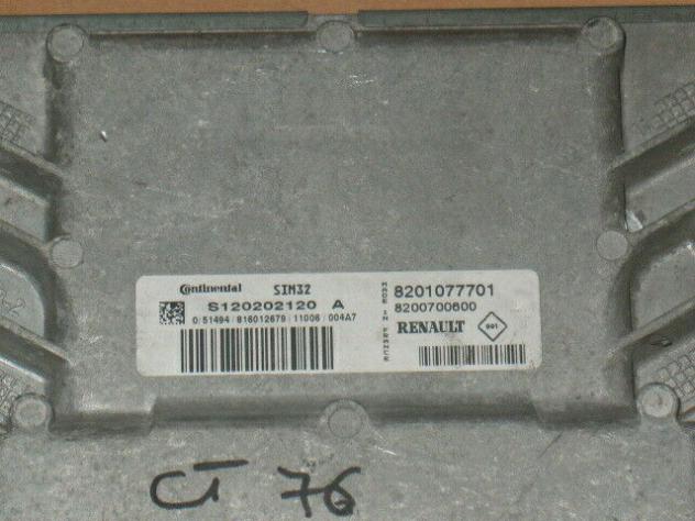 S120202120A ECU RENAULT CLIO 1.2 SIM32 S120202120A 8201077701 8200700600 - Foto 2