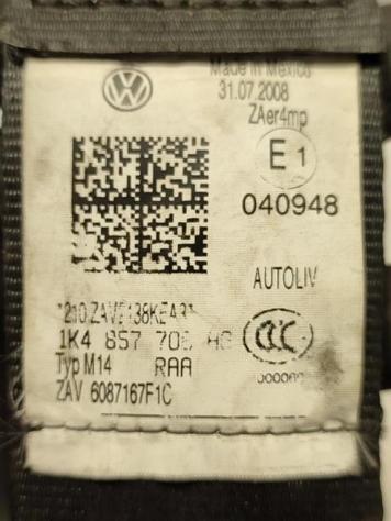 CINTURA DI SICUREZZA ANTERIORE DESTRA VOLKSWAGEN Golf 5 Variant 1K4857706AG 609823100A BLS (07) - Foto 3