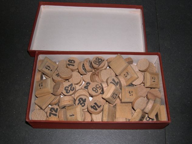 Gioco della tombola in legno antico - Foto 3