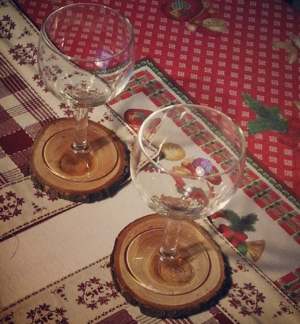 dischi  di legno rustico decoupage sottobicchieri addobbi matrimonio - Foto 4