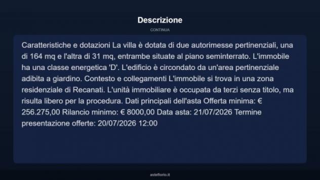 Immobile in asta di 294 m² con più di 5 locali e box auto doppio in vendita a Recanati - Foto 4