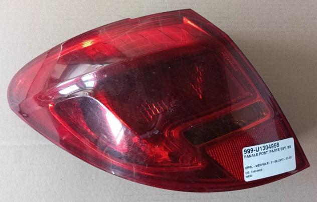 FANALE POST. PARTE EST. SX 999-U1304958 Parti elettriche  Fanaleria  Fanali  Fanale post. sx. OPEL - MERIVA B - 01-06-2010 - 01-02-2018