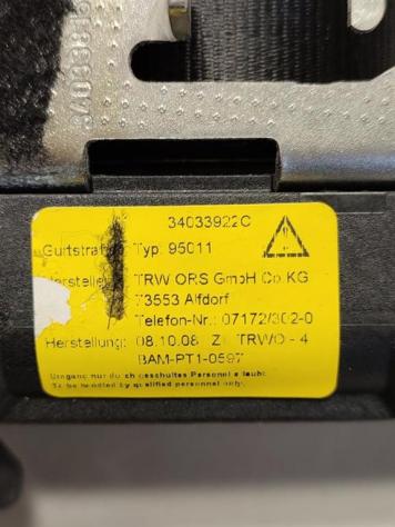 CINTURA DI SICUREZZA POSTERIORE DX VOLVO XC60 1° Serie 39869161 34033922C D5244T10 (0818) - Foto 4