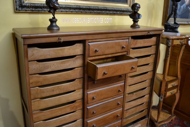 Classificatore-schedario a doppia serranda e cassettiera stile inglese - Foto 6