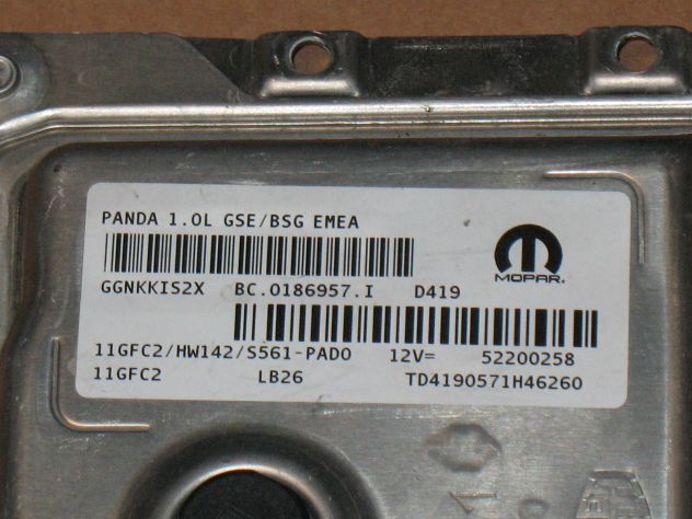 52200258 ECU CENTRALINA MOTORE FIAT PANDA 1.0 52200258 11GFC2/HW142 HW142 - Foto 2