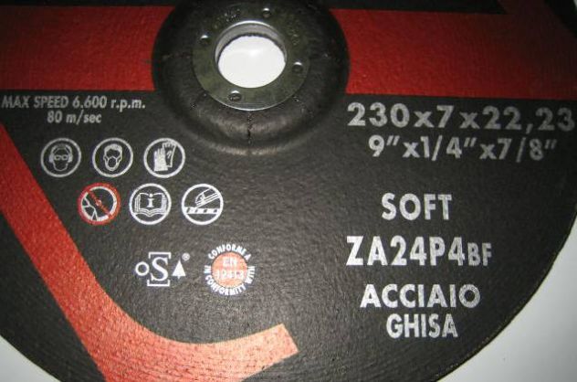 Dischi mola Abra Beta diametro 230 in zirconio alte prestazioni. - Foto 2