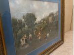 Quadro con dipinto ad olio su tela di Antonio Sannino. Cornice blu  cm70x100