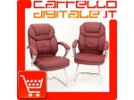 COPPIA DI POLTRONCINE UFFICIO OSPITE IN ECOPELLE BORDEAUX - MODELLO ROGER - &hellip;