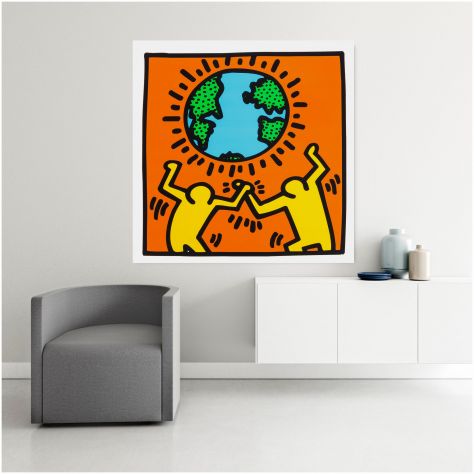 Quadro Pop Art dipinto a mano di Keith Haring