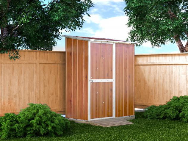 Box in Acciaio Zincato Casetta da Giardino in Lamiera 1.55 x 1.00 m x h1.92 m - 50 KG – 1,55 metri quadri – LEGNO - Foto 5