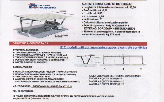 Pensilina Home parking movibile su misura con telaio alluminio - Foto 4