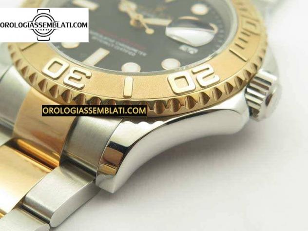 Rolex Replica YACHT-MASTER 116622 1:1 BEST EDITION QUADRANTE NERO SU BRACCIALE SS/RG SA3135 - Foto 8